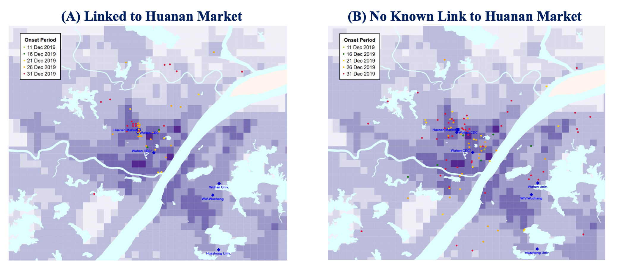 Mid-December Cases Mapped to Wuhan City