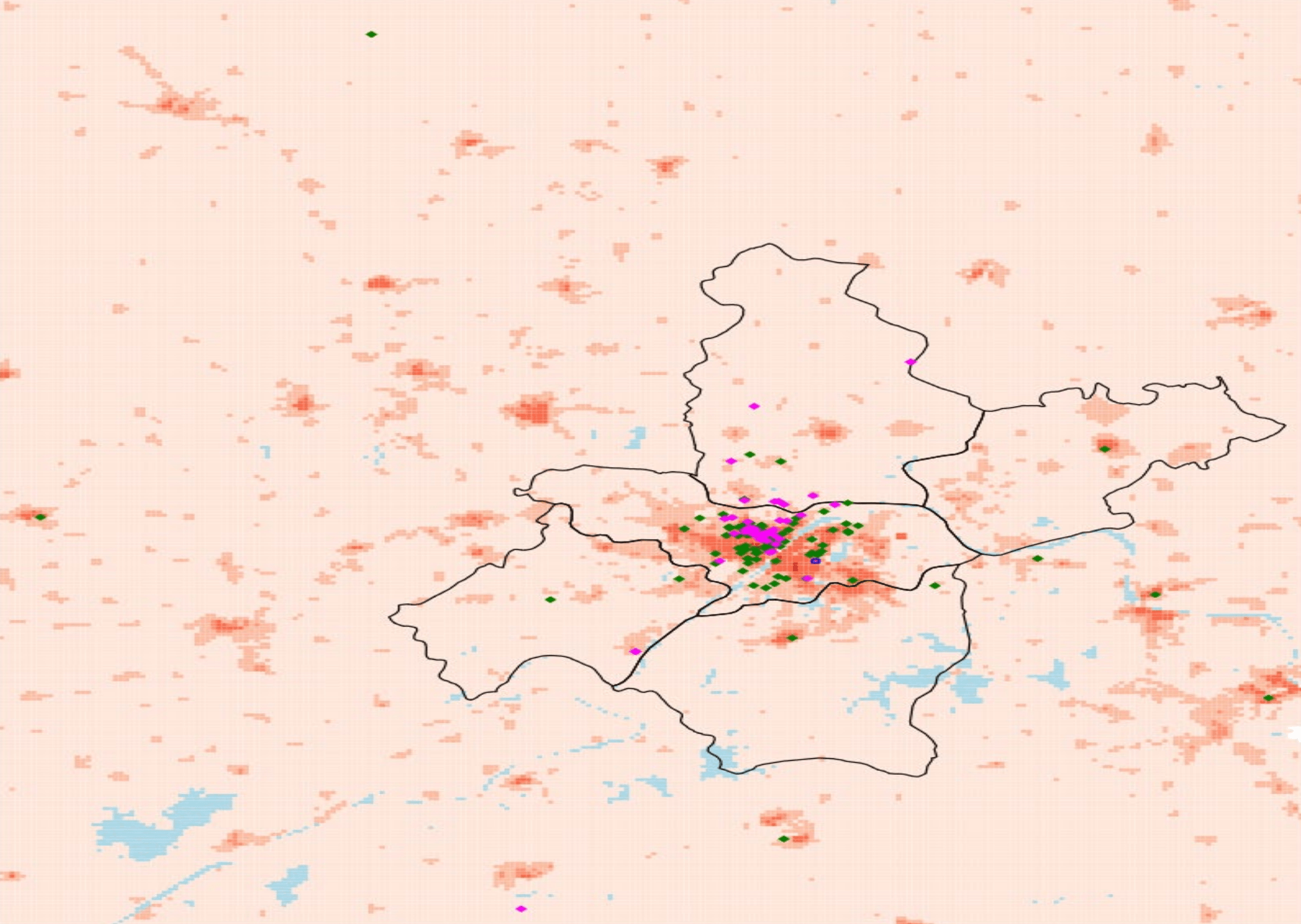 December Wuhan Region Cases with Population Density