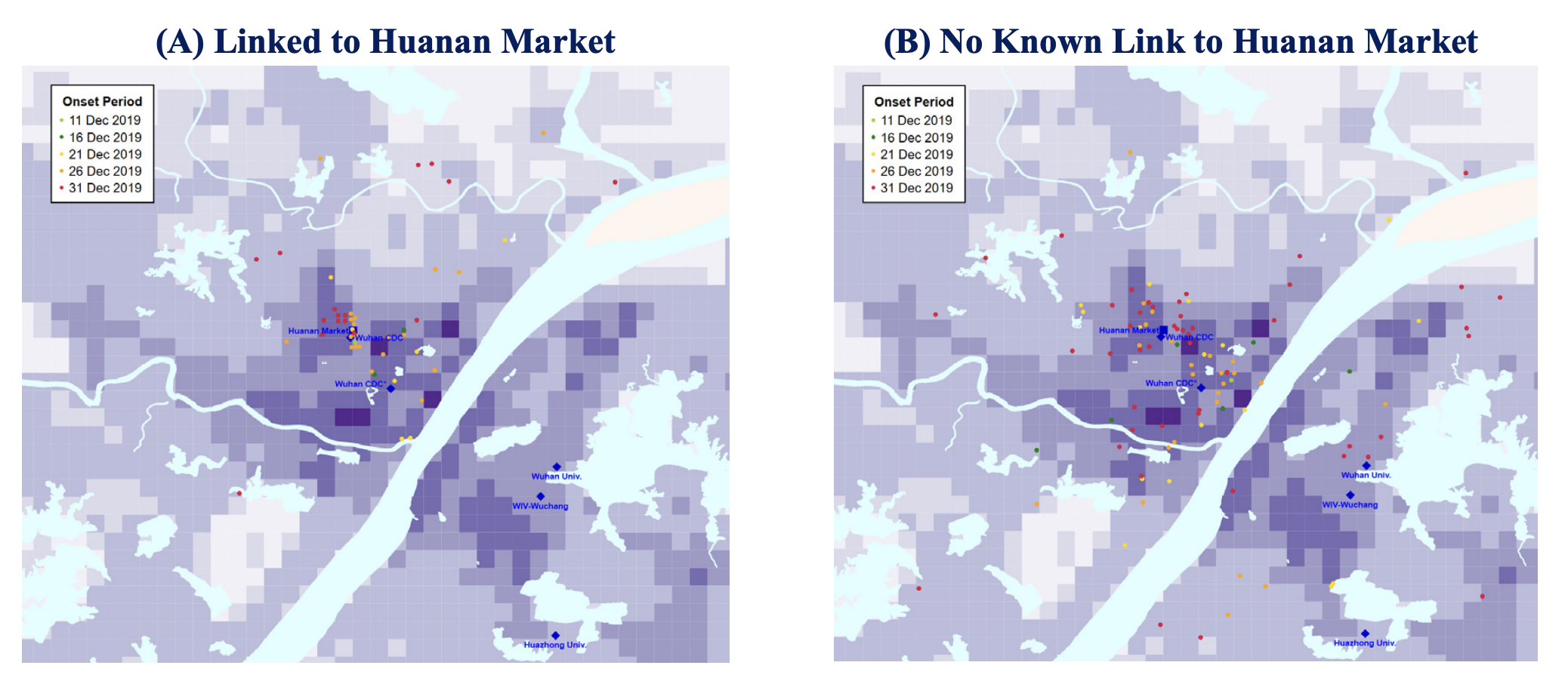 Mid-December Cases Mapped to Wuhan City