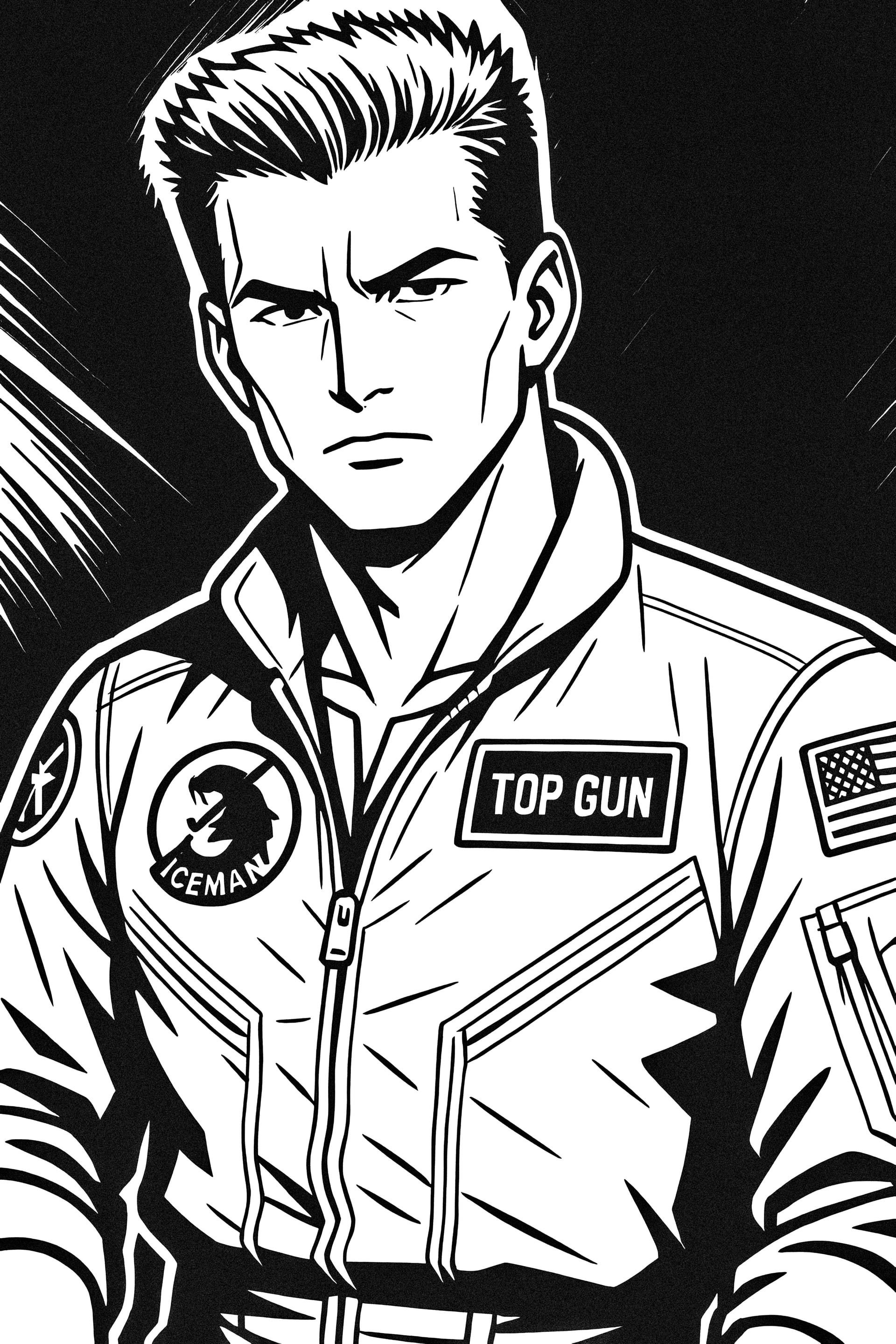 Top Gun inspired artwork upscaled